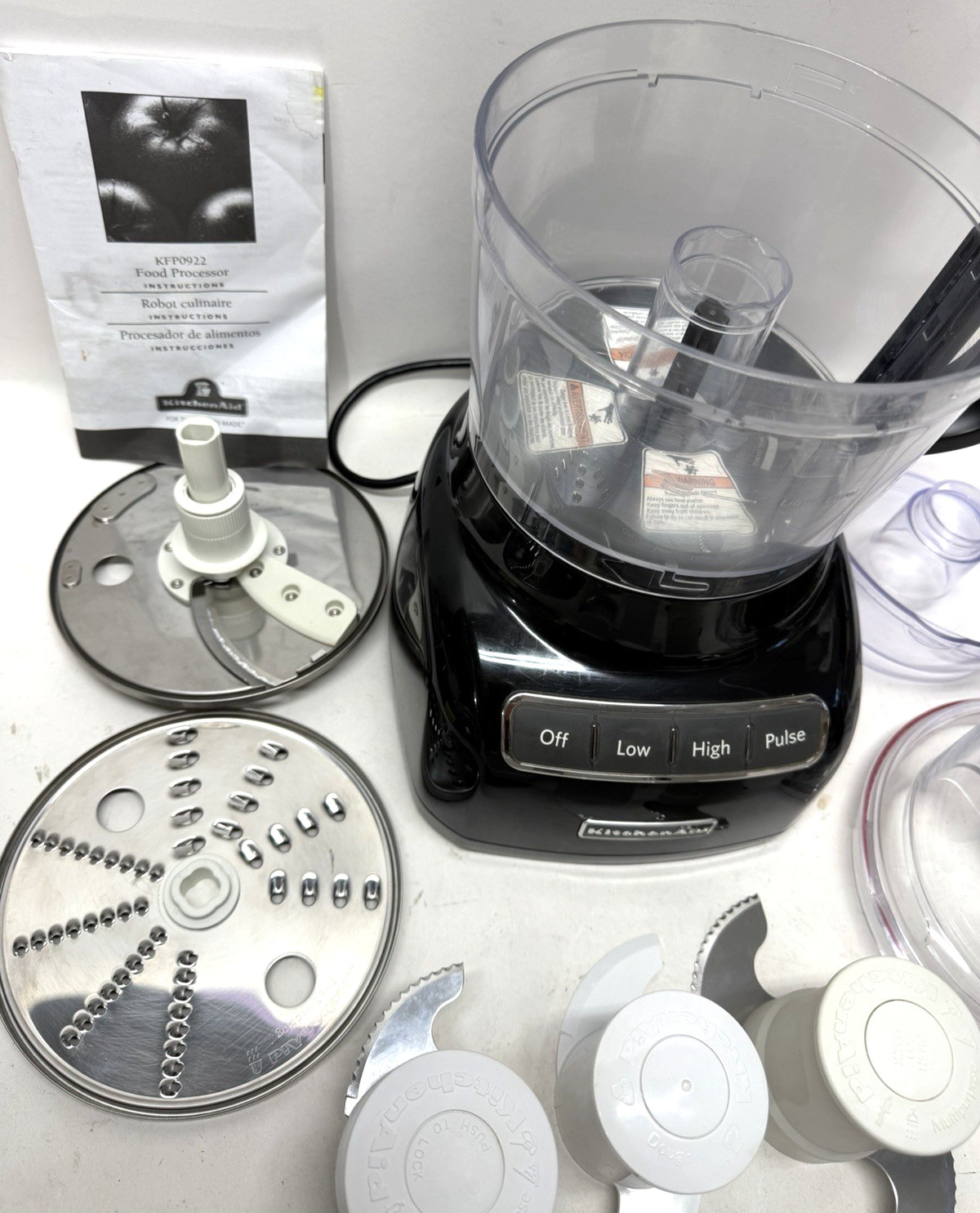 KitchenAid KFP0922OB Onyx Black 9-cup Food Processor, Complete set, Good Working