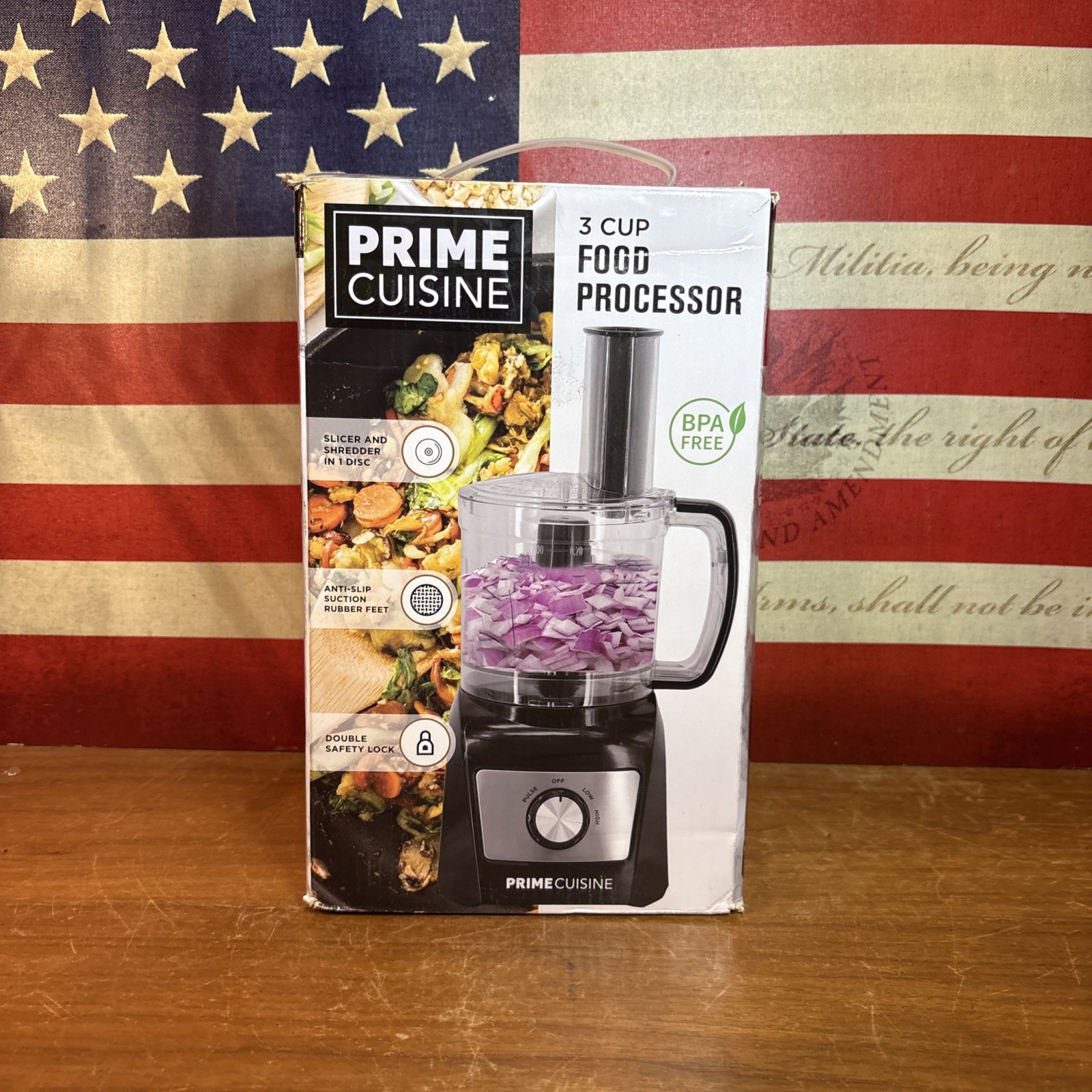 Prime Cuisine Electric Vegetable Chopper And Food Processor, 3 Cup Capacity