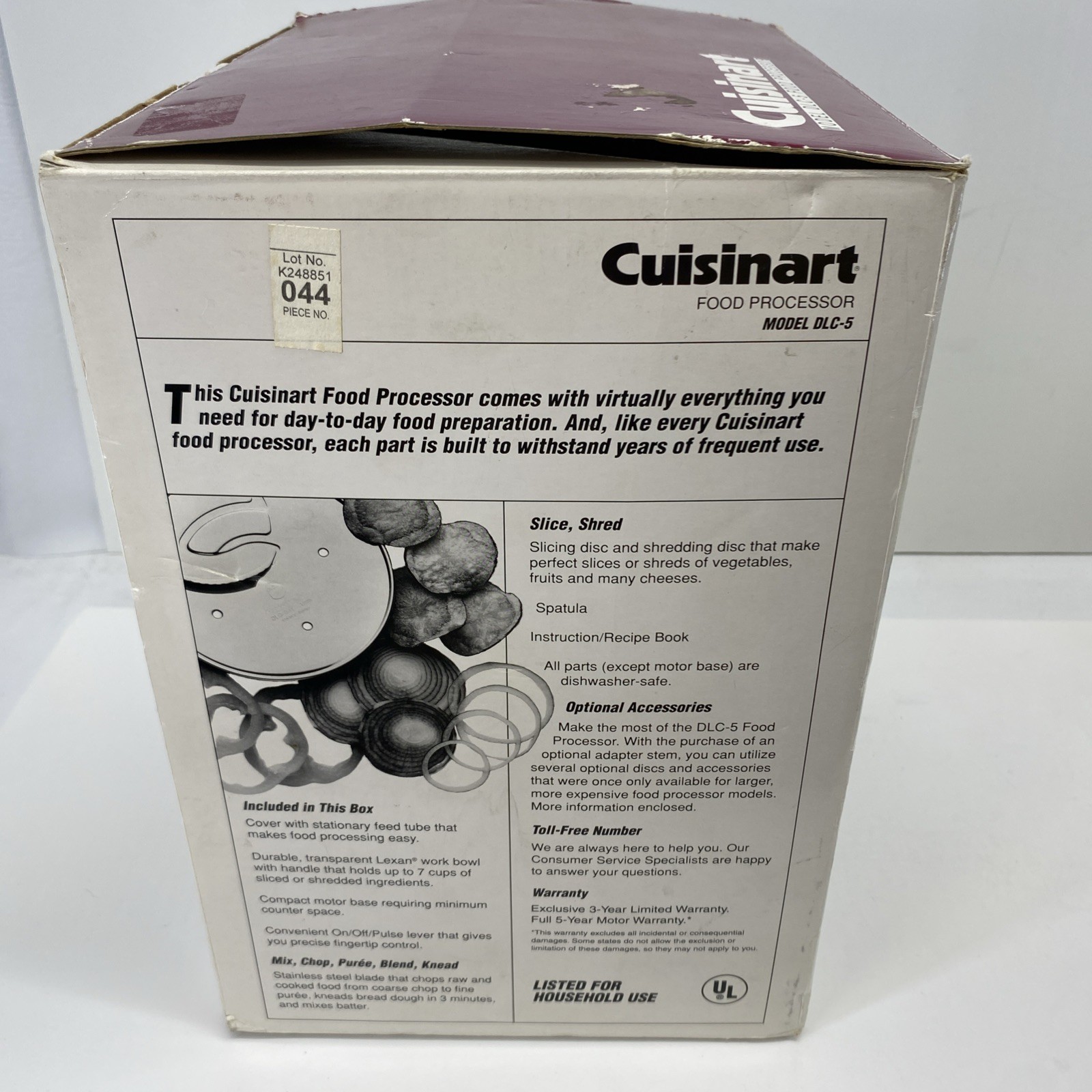 Cuisinart DLC-5 Food Processor Slices Chops Shreds Works See Description
