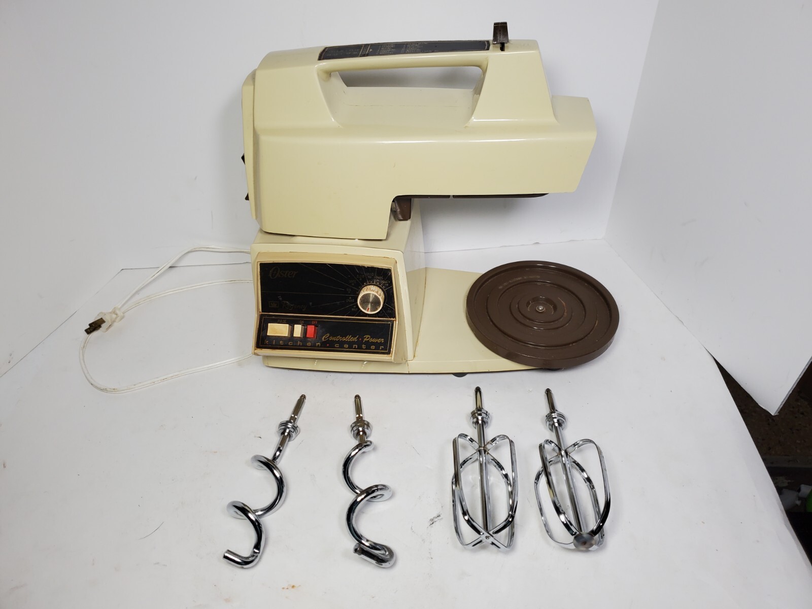 Vintage Oster Regency Kitchen Center 12 Speed Mixer Blender with Mixers