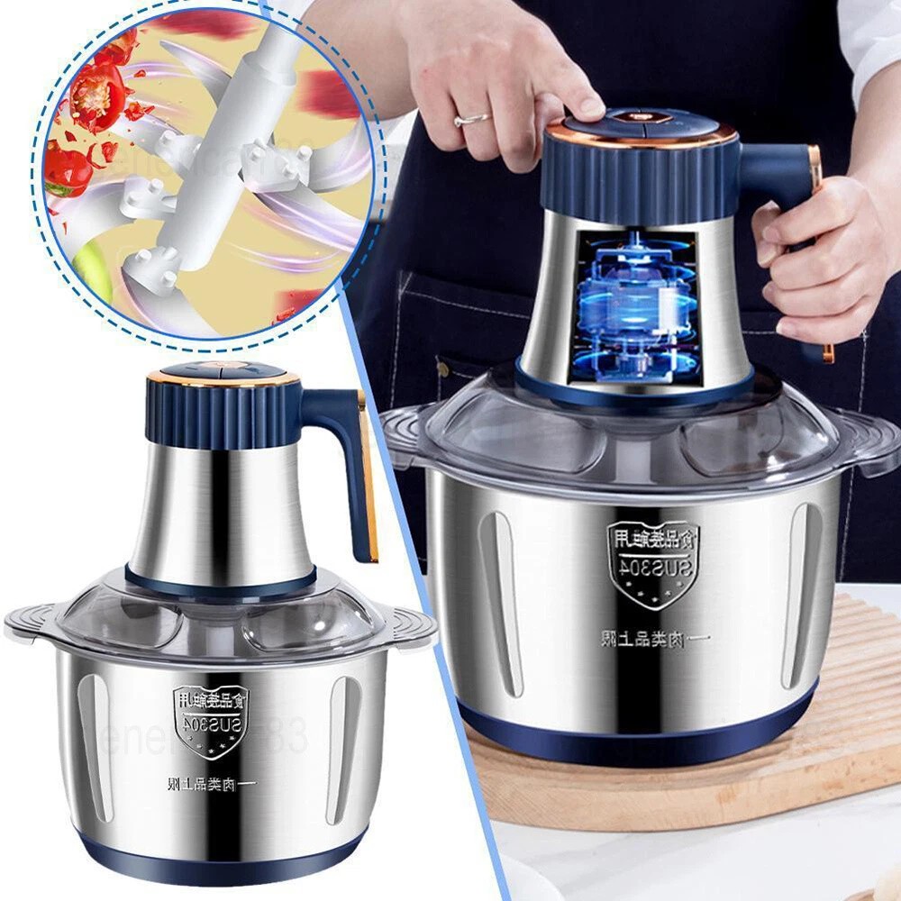 500W Electric Food Vege Chopper Food Processor Kitchen Meat Grinder Mixer 5L US
