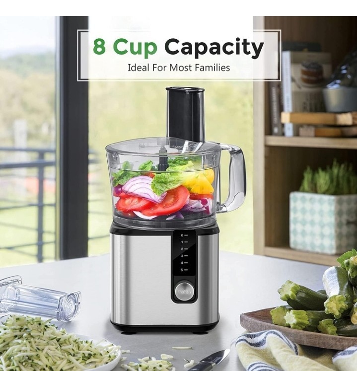 MAGICCOS FP415 8-Cup 750W Food Processor Vegetable Chopper Citrus Juicer 5 Speed