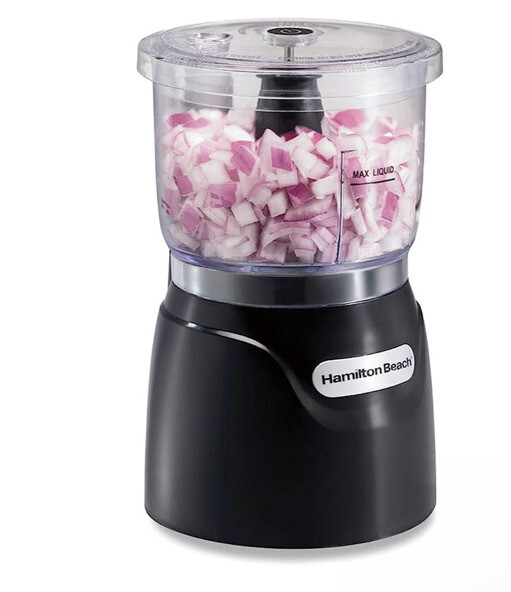 Hamilton 72850 Beach Stack & Press 3-Cup Chopper – Black