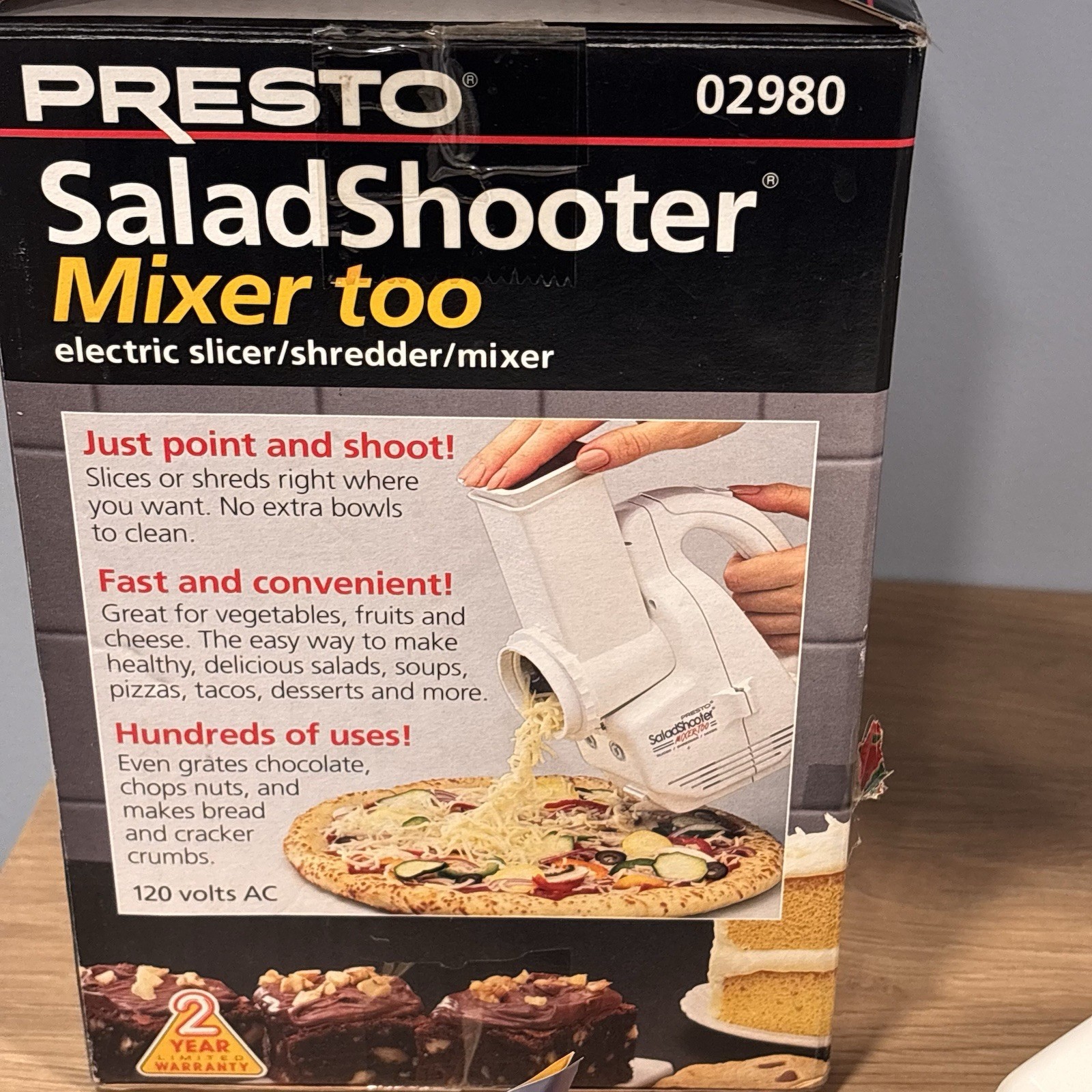 Presto Salad Shooter Mixer Too Electric Slicer Shredder Mixer 02980 Works 1997