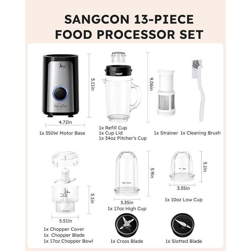 5 in 1 Electric Blender Food Processor Meat Vegetable Chopper Smoothie Maker New