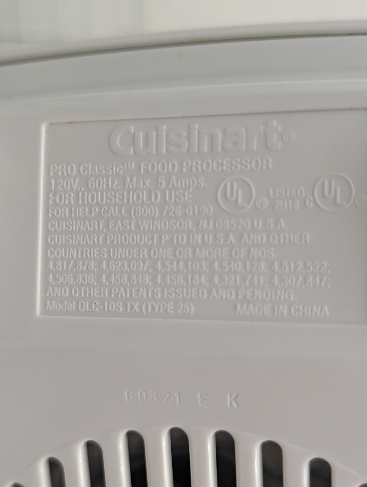 Cuisinart Pro Classic White DLC-10S TX Type 25 Food Processor – Base Only