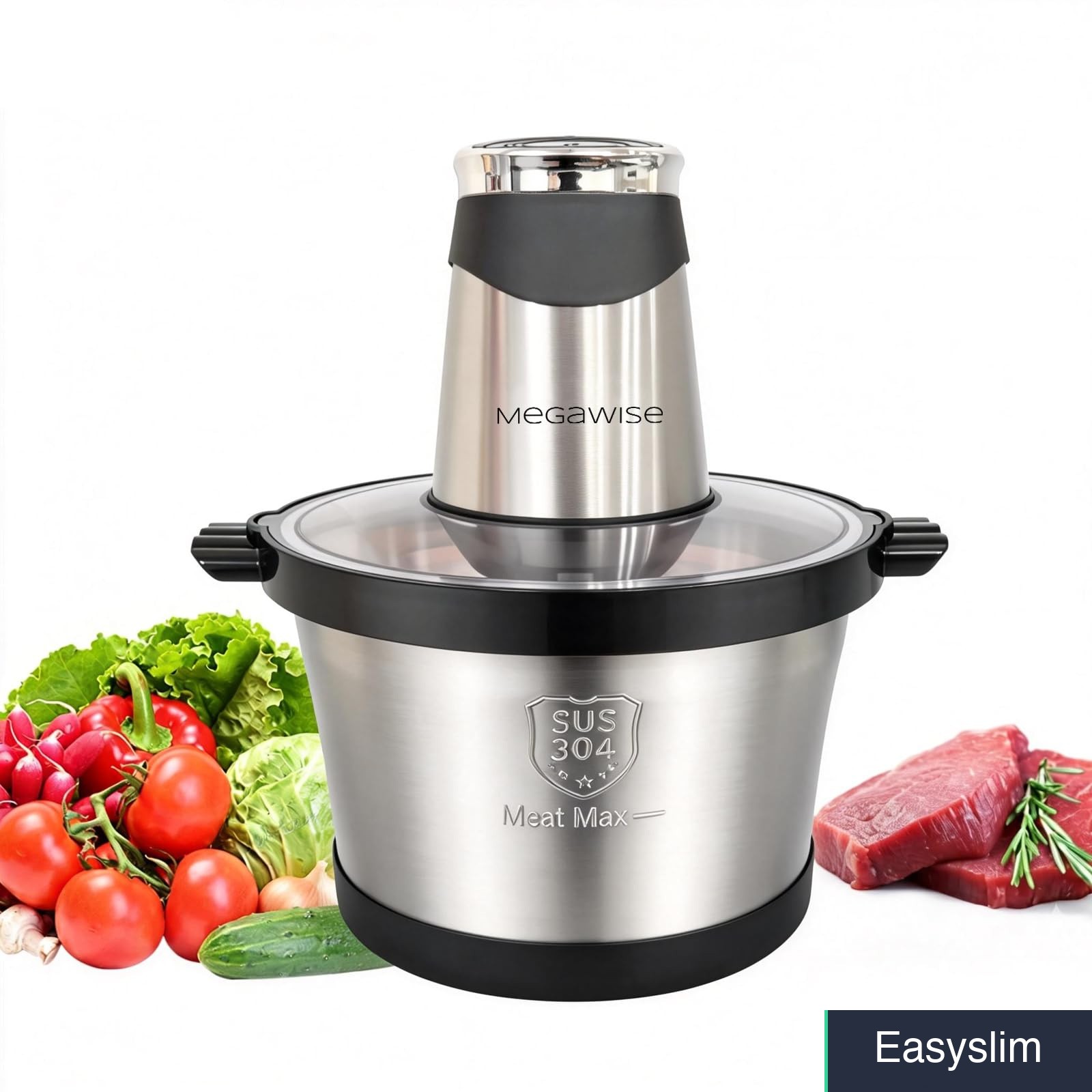 Food Processor 1000W Electric Meat Grinder 6L Stainless Steel Bowl