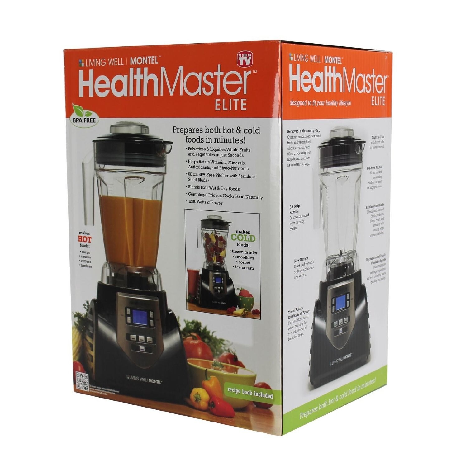 HealthMaster Elite JLA-8 1200W Blender Emulsifier – BPA-Free 60oz Jar