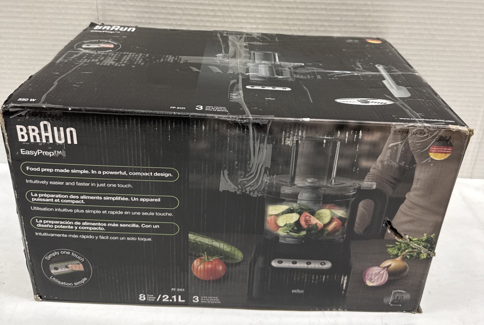 Braun FP3101BK Easy Prep 8-cup Food Processor, Black