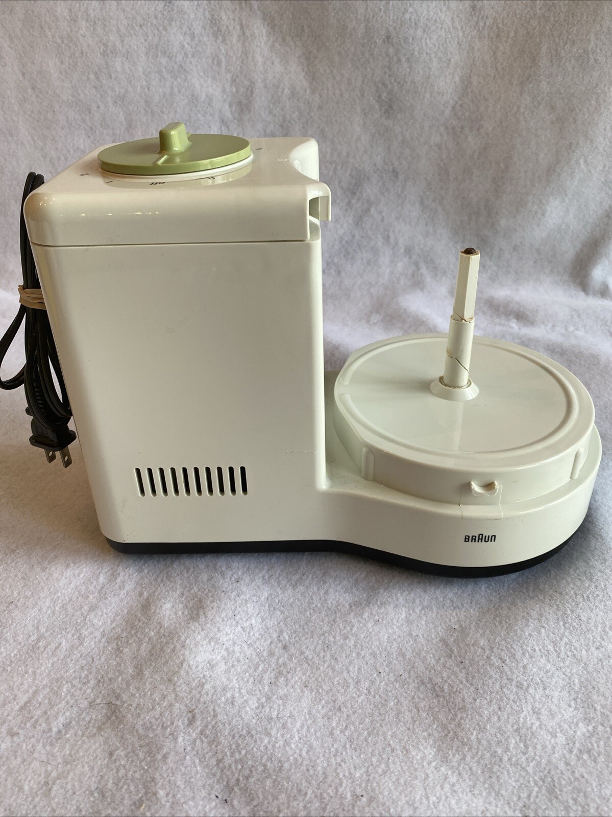 Braun Food Processor Model 4259 Power Base Unit TESTED & Working Spindle Cracked