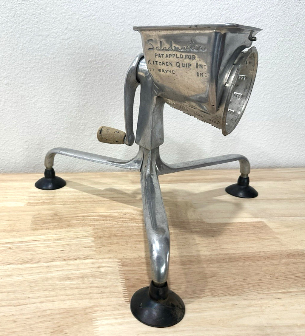 1940’s Saladmaster Chopper Kitchen Quip Co. Ft Wayne Indiana. One Cone, Guard