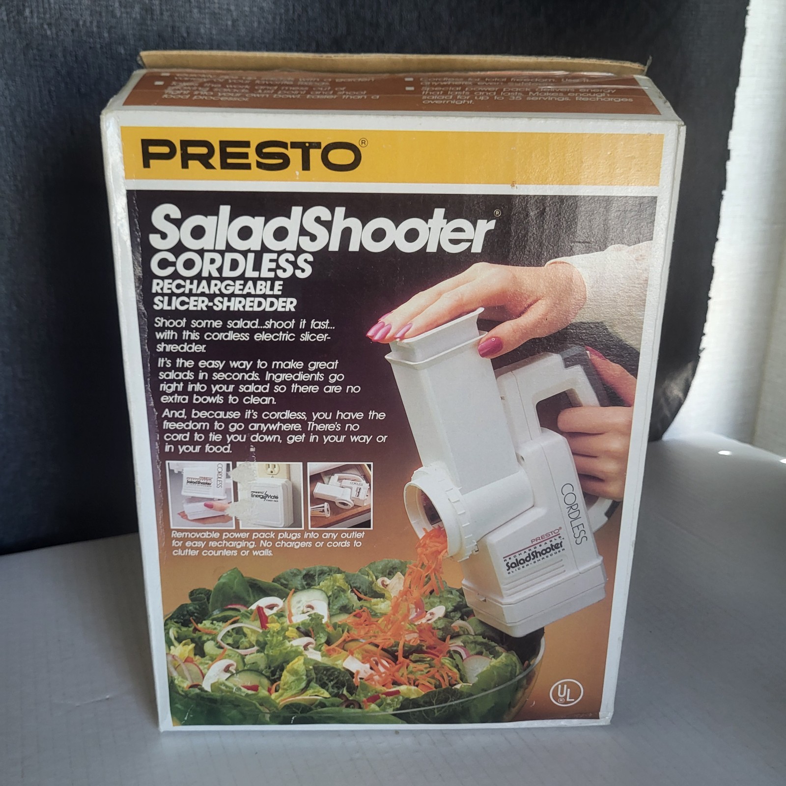 Presto Cordless Rechargeable Battery Salad Shooter 02950 Open Box 1989 – Vintage