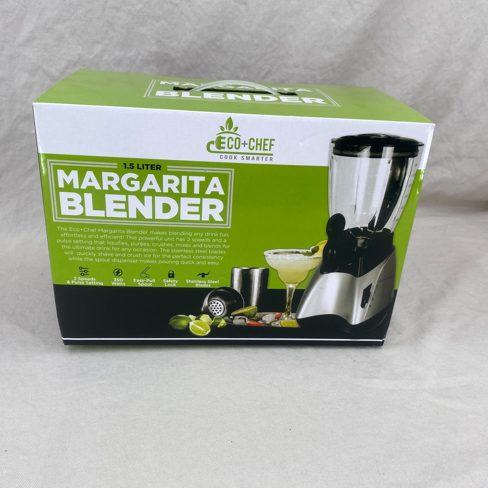 Eco+Chef 1.5L Margarita Blender 2 Speed plus Pulse 350 Watts Safety Lock NEW