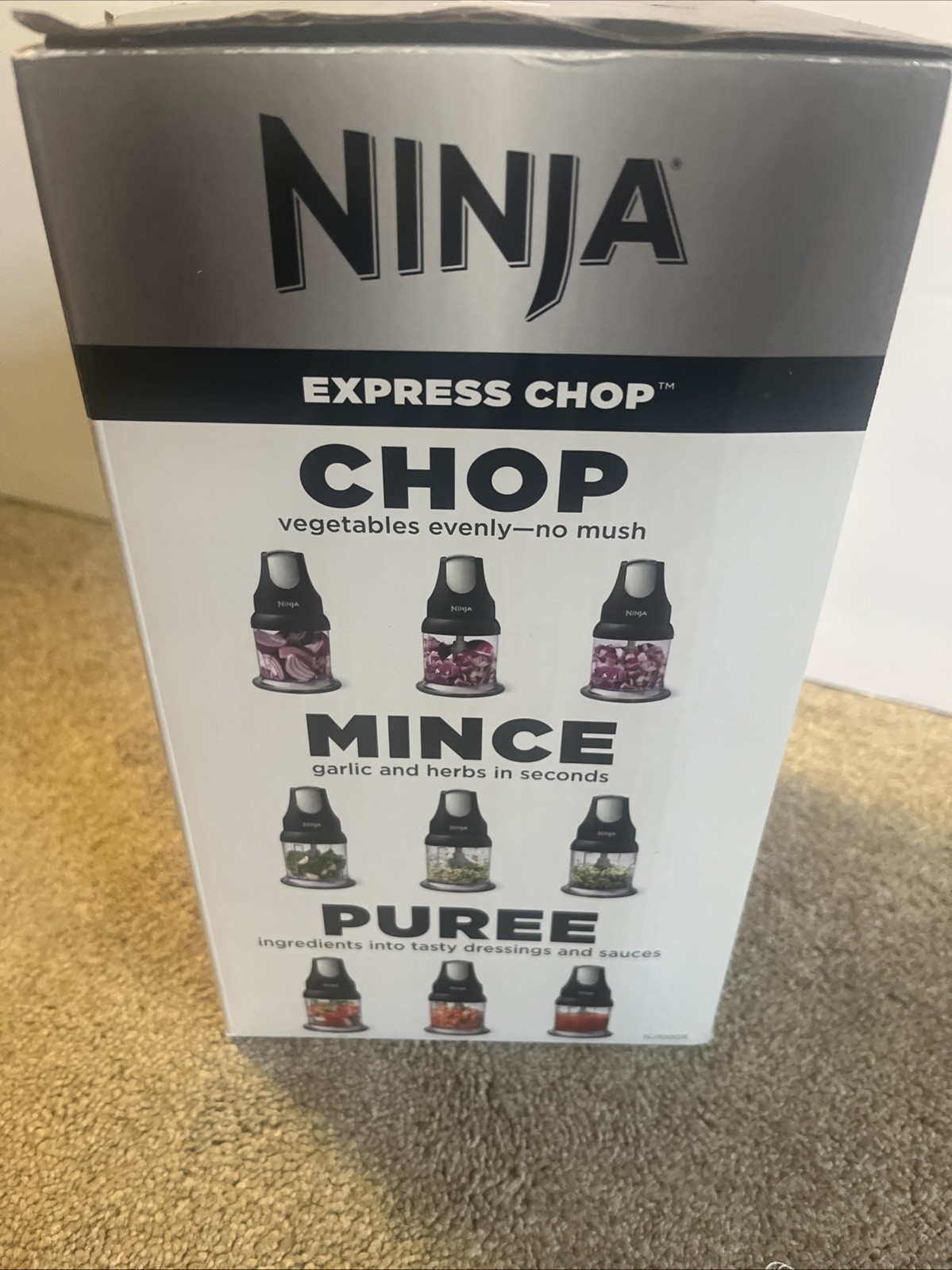 Ninja Express Chop Gray Color Food Chopper Chop Mince Puree NJ100GR NEW IN BOX
