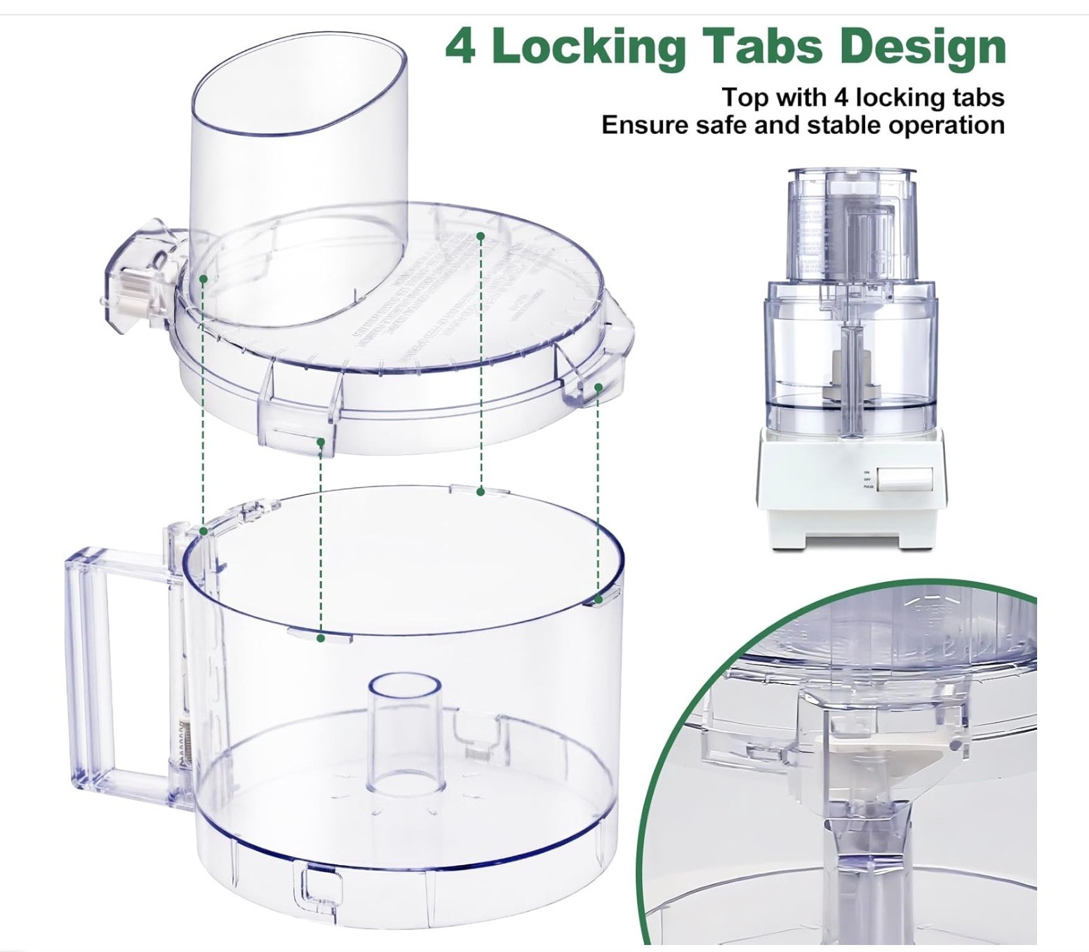 NEW! 7 Cup Food Processor Bowl/Lid FP-631AGTXT-1 Fits Cuisinart DLC-10 DLC-10SY