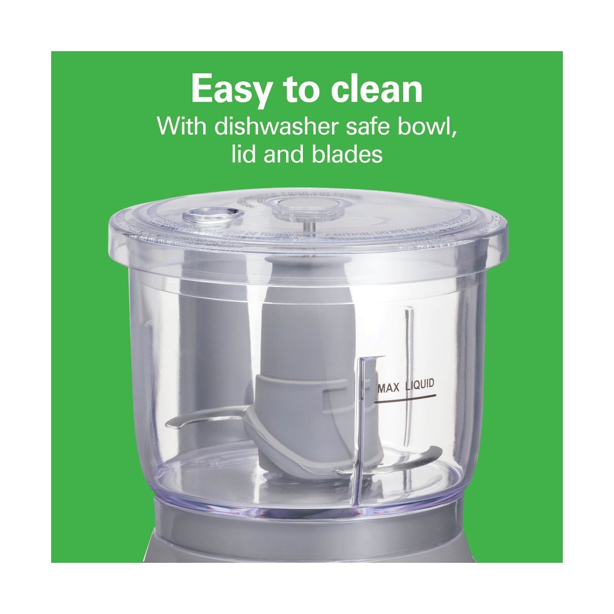 3-Cup Stack & Press Food Chopper, Gray, Compact Veggie Processor,Dishwasher Safe