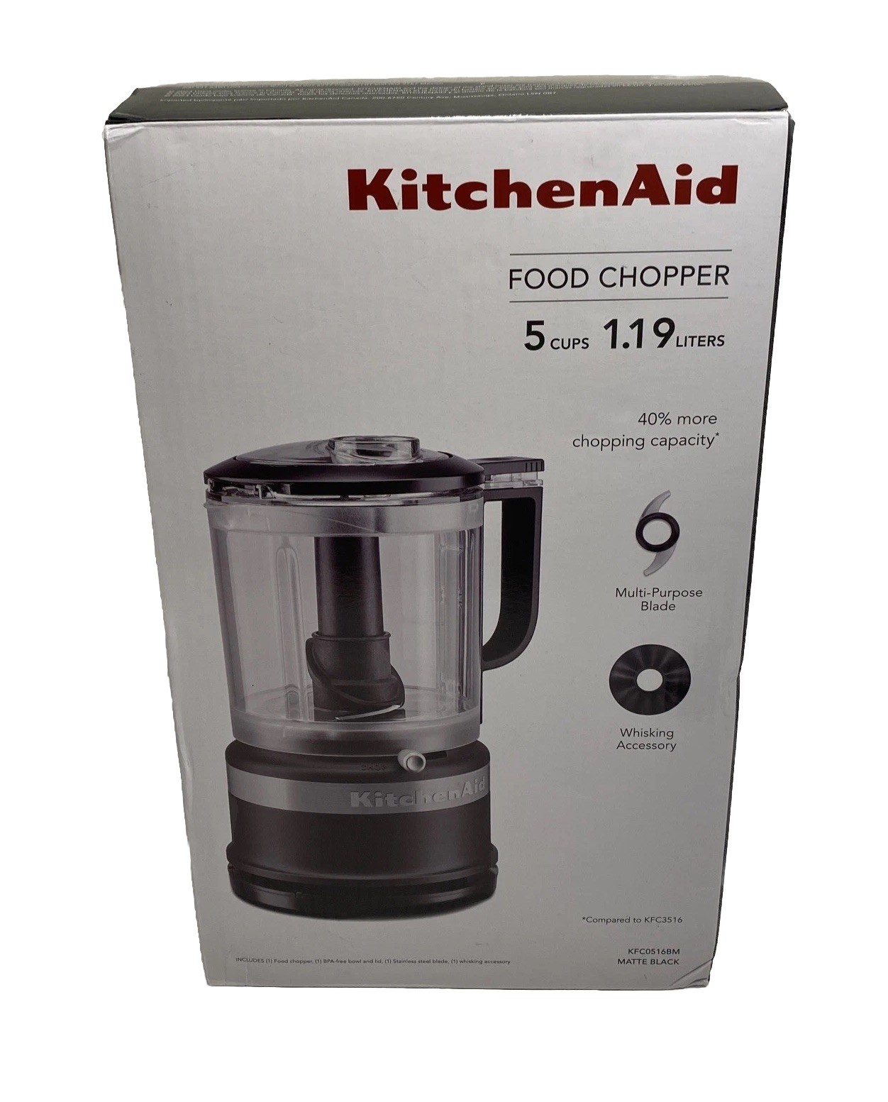 KitchenAid 5 Cup Food Chopper Matte Black KFC0516BM