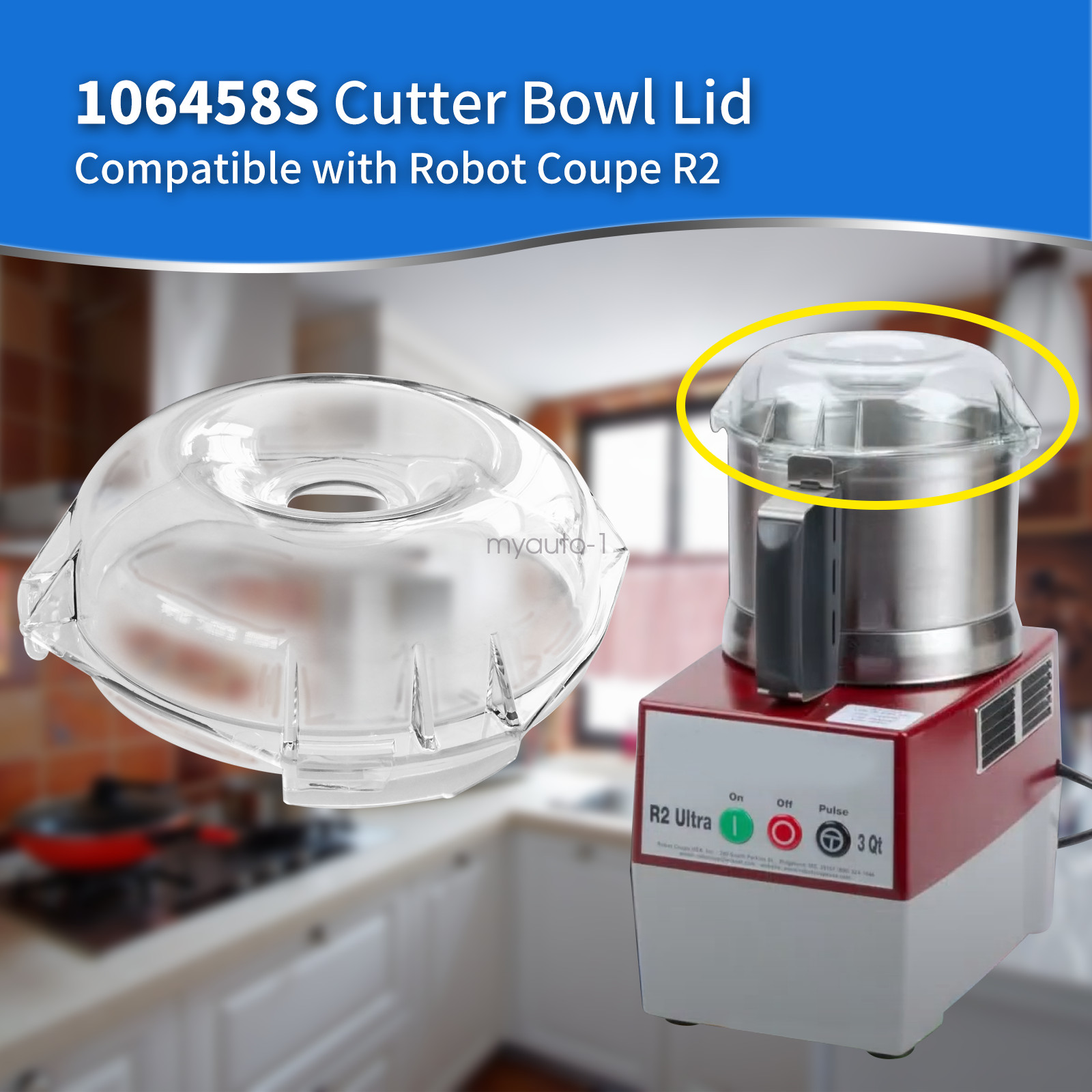 106458S Cutter Bowl Lid Fit for Robot Coupe R2,R2B, R2 Dice, R2 Ultra Dice