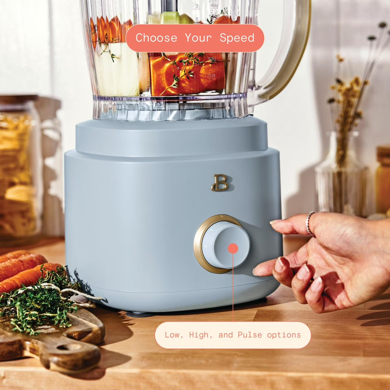 FREE SHIPPING! Beautiful 10-Cup Food Processor with Accessories, Cornflower Blue