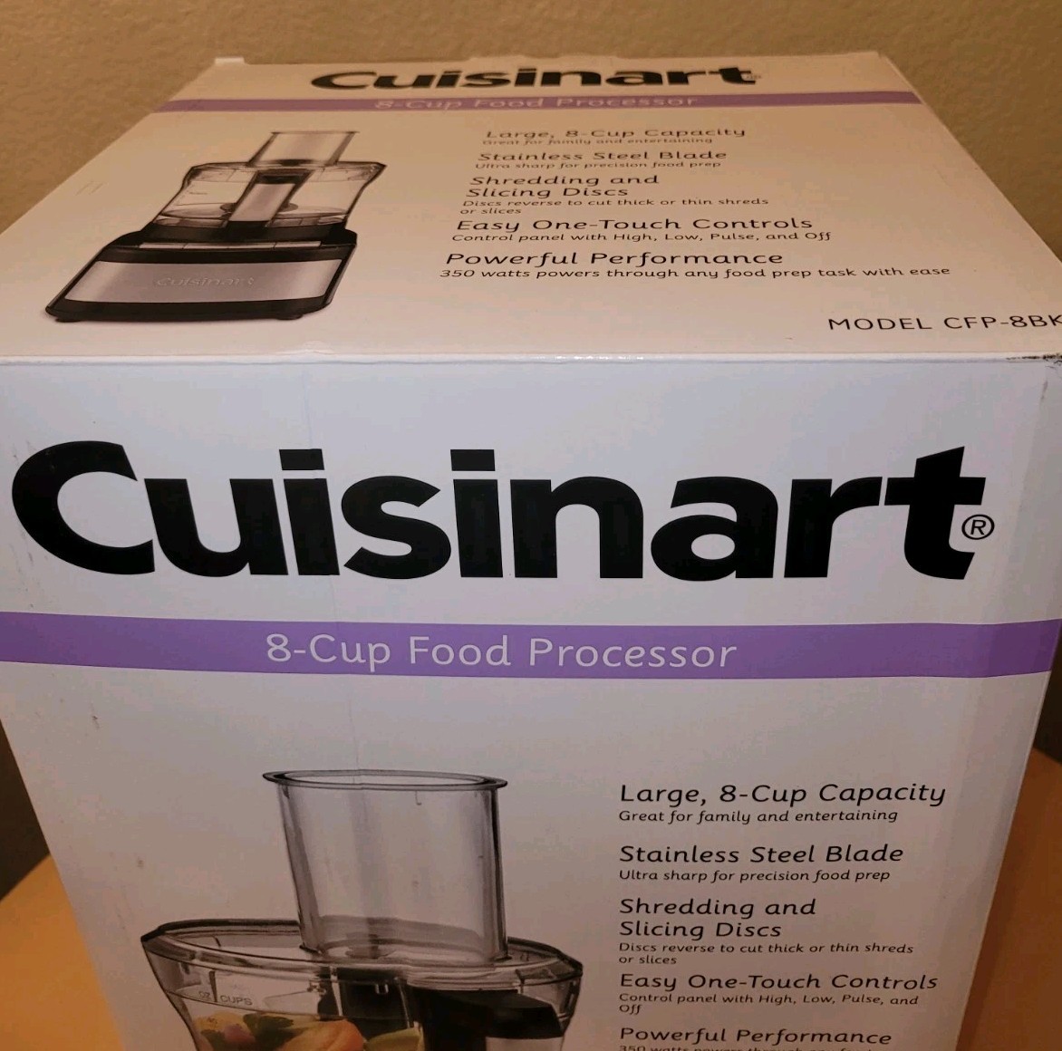 Cuisinart CFP-8BK 8-Cup Food Processor Stainless/Black 120V 350W New In Box
