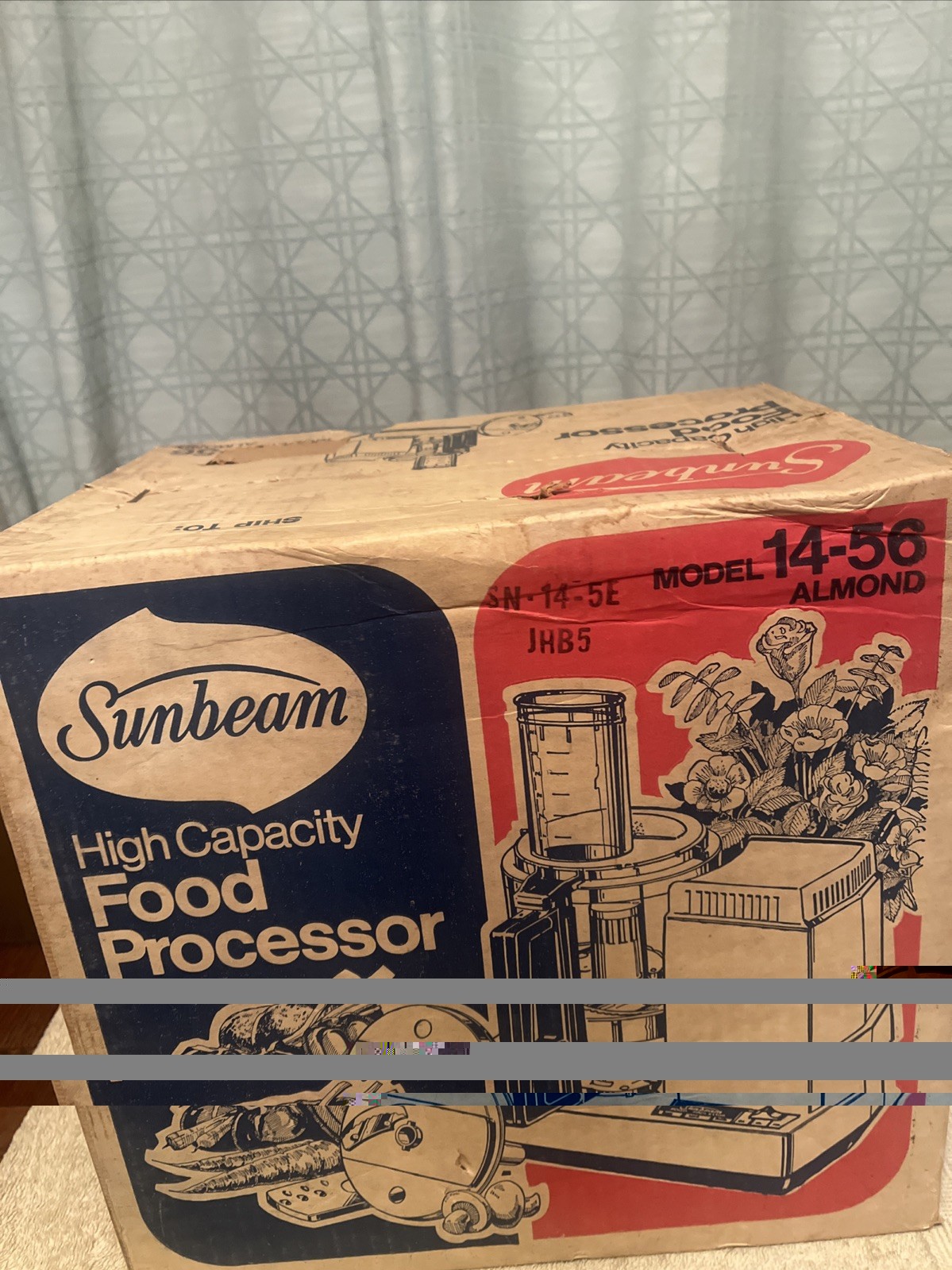 New Sealed Vintage Sunbeam Almond High Capacity Food Processor Model 14-56