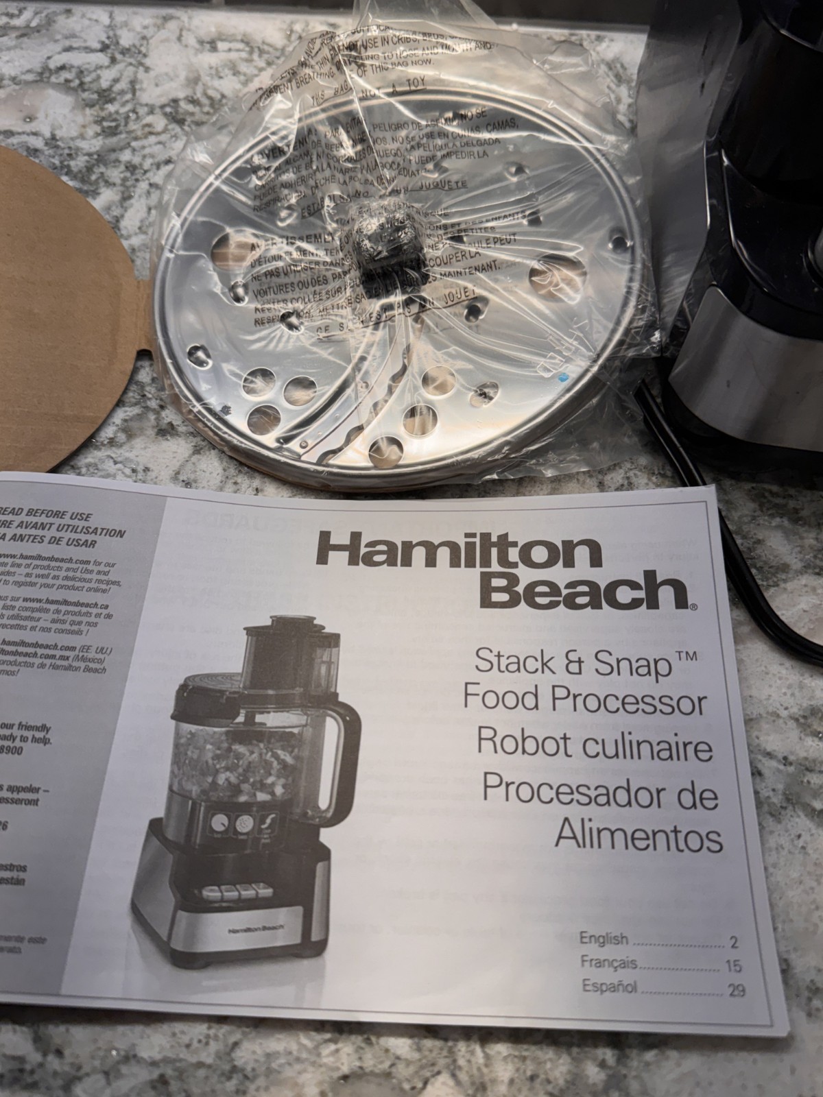 Hamilton Beach Stack & Snap Food Processor – In Box – Model 70725