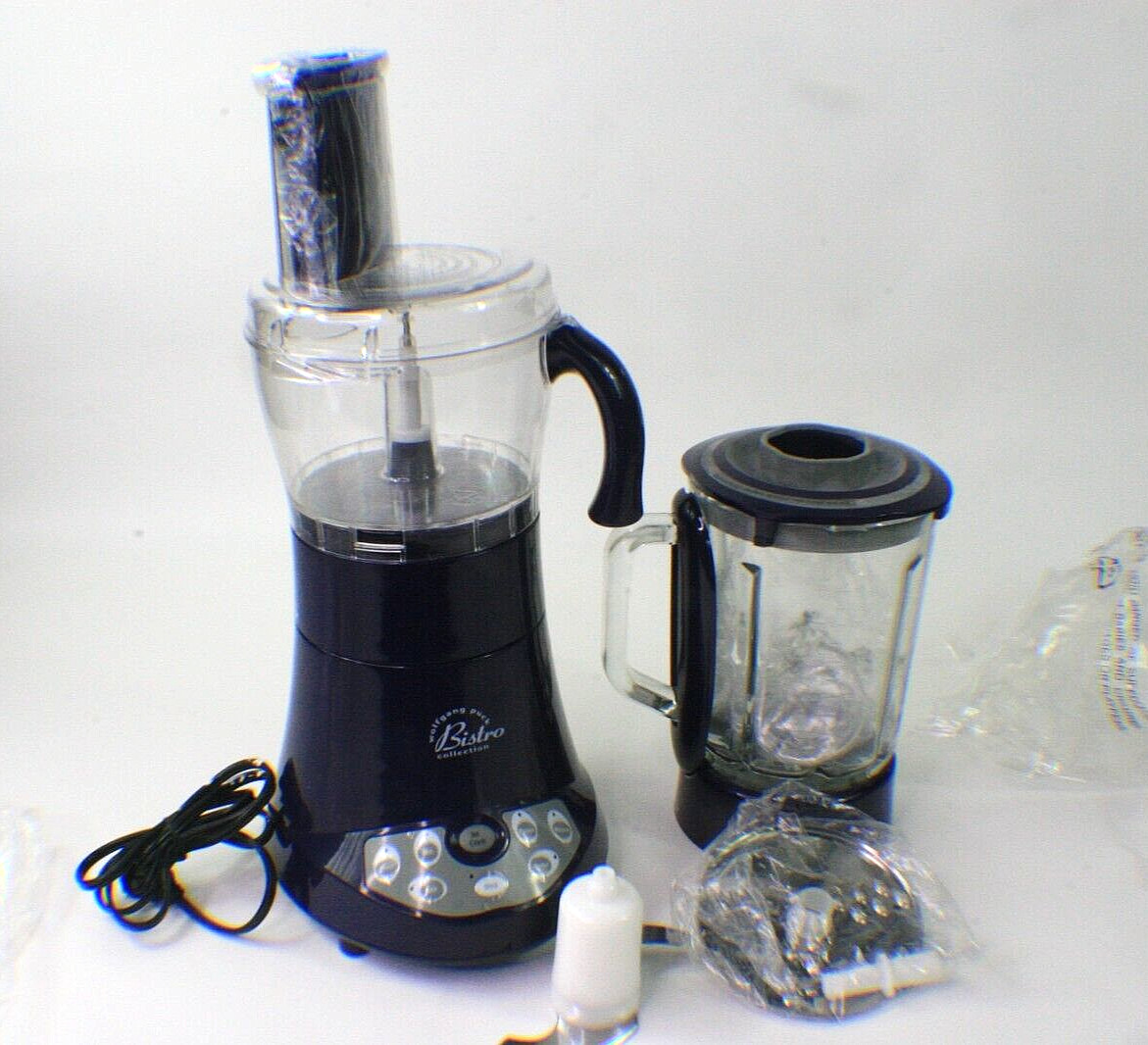 NEW Wolfgang Puck Bistro Collection Food Processor BLUE BBLFP001 W/ Blades
