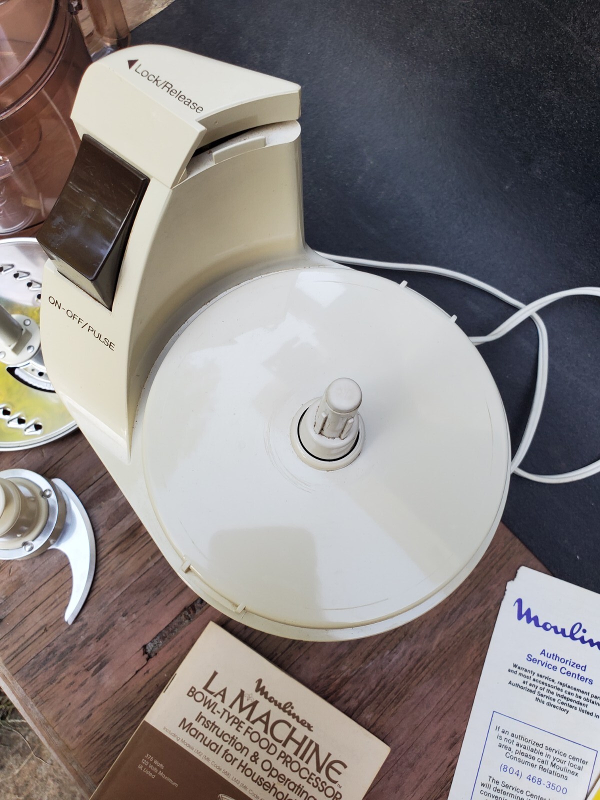 Vintage Moulinex Food Processor La Machine 2 Bowl-Type Slicer LM2 w/ Manual