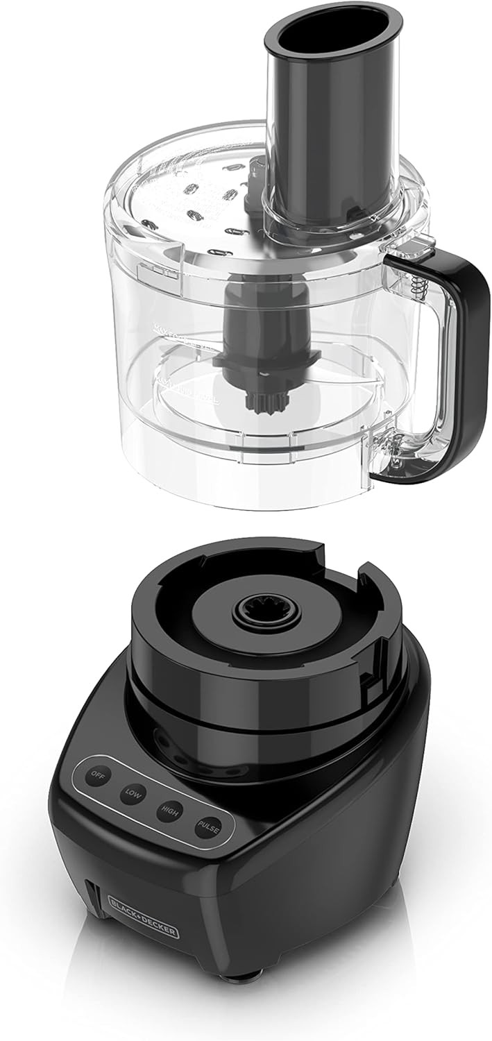 3-in-1 Easy Assembly 8-Cup Food Processor, Stainless Steel S-Blade, Easy-Clean