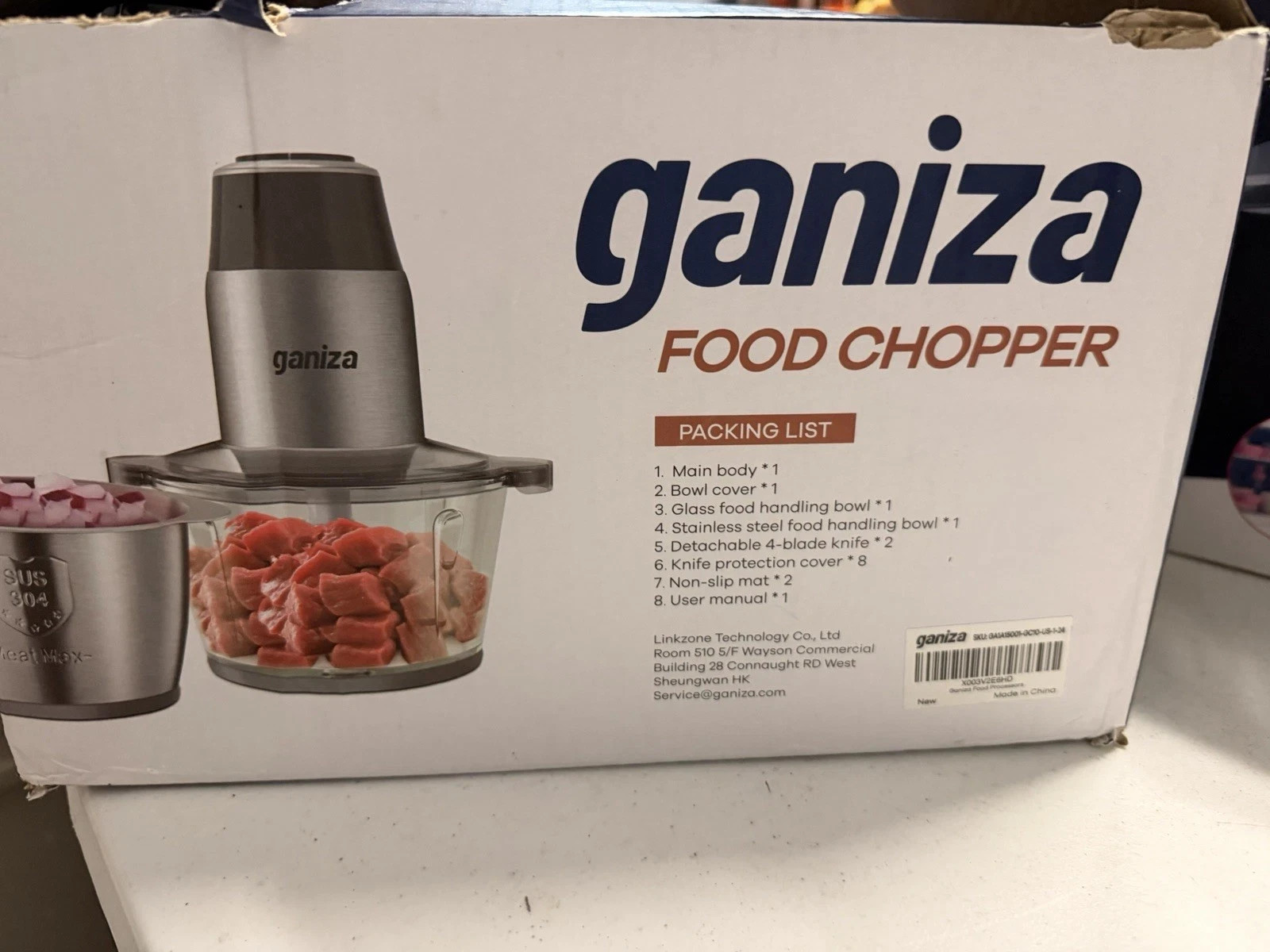 GANIZA Food Processor Electric Food Chopper with 2 Bowls & 2- Sets of Blades