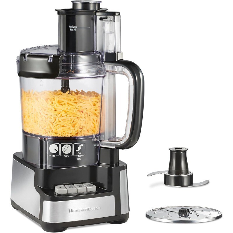 Stack & Snap Food Processor and Vegetable Chopper Stainless Steel Blades 2-Speed