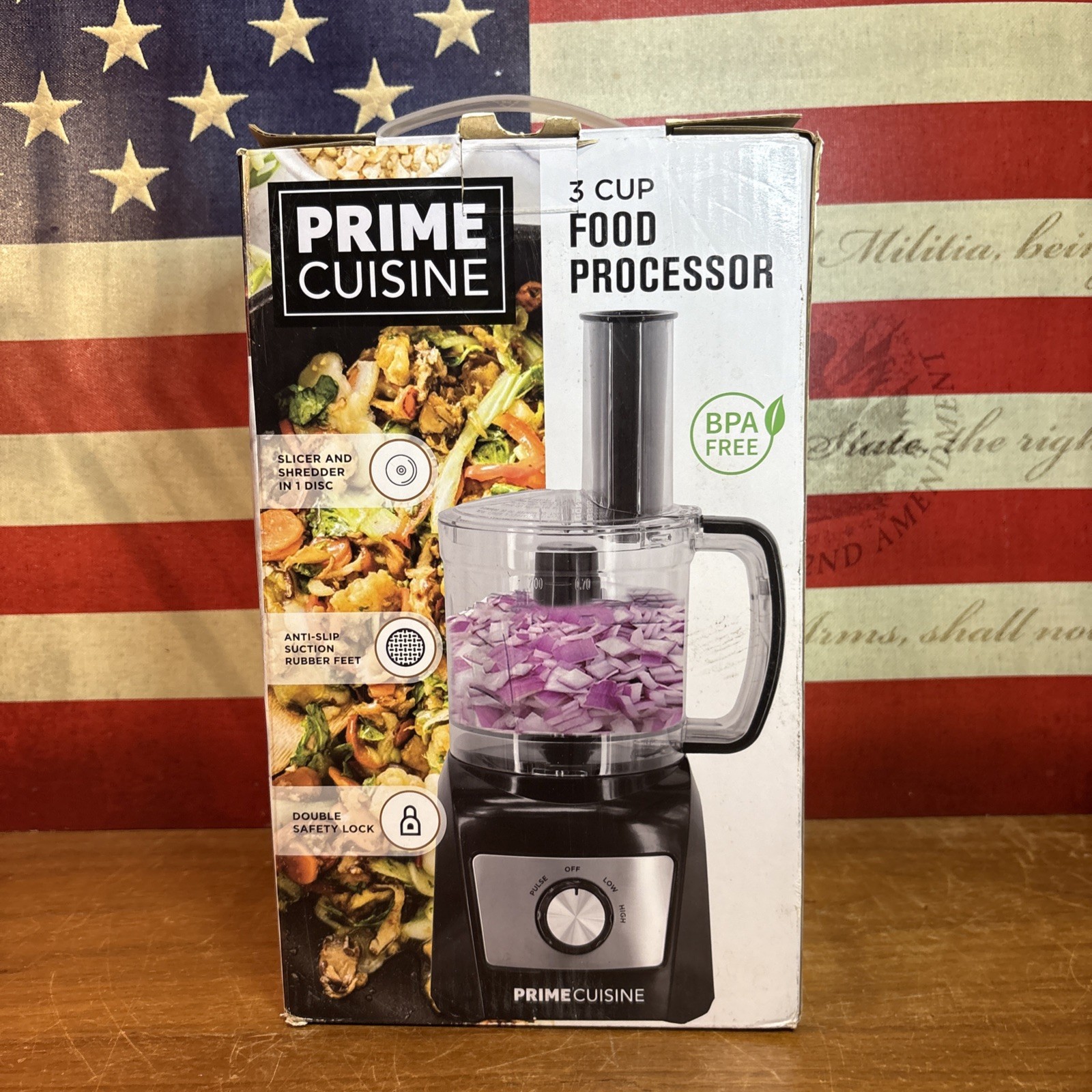 Prime Cuisine Electric Vegetable Chopper And Food Processor, 3 Cup Capacity