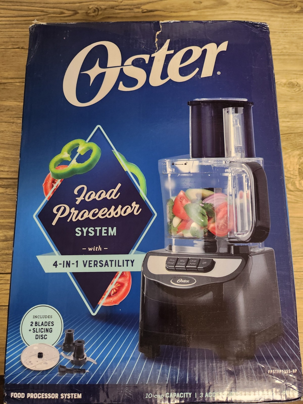 NEW Oster FPSTFP1355 10-Cup Food Processor, 500-watt, Black Multiple Accessories