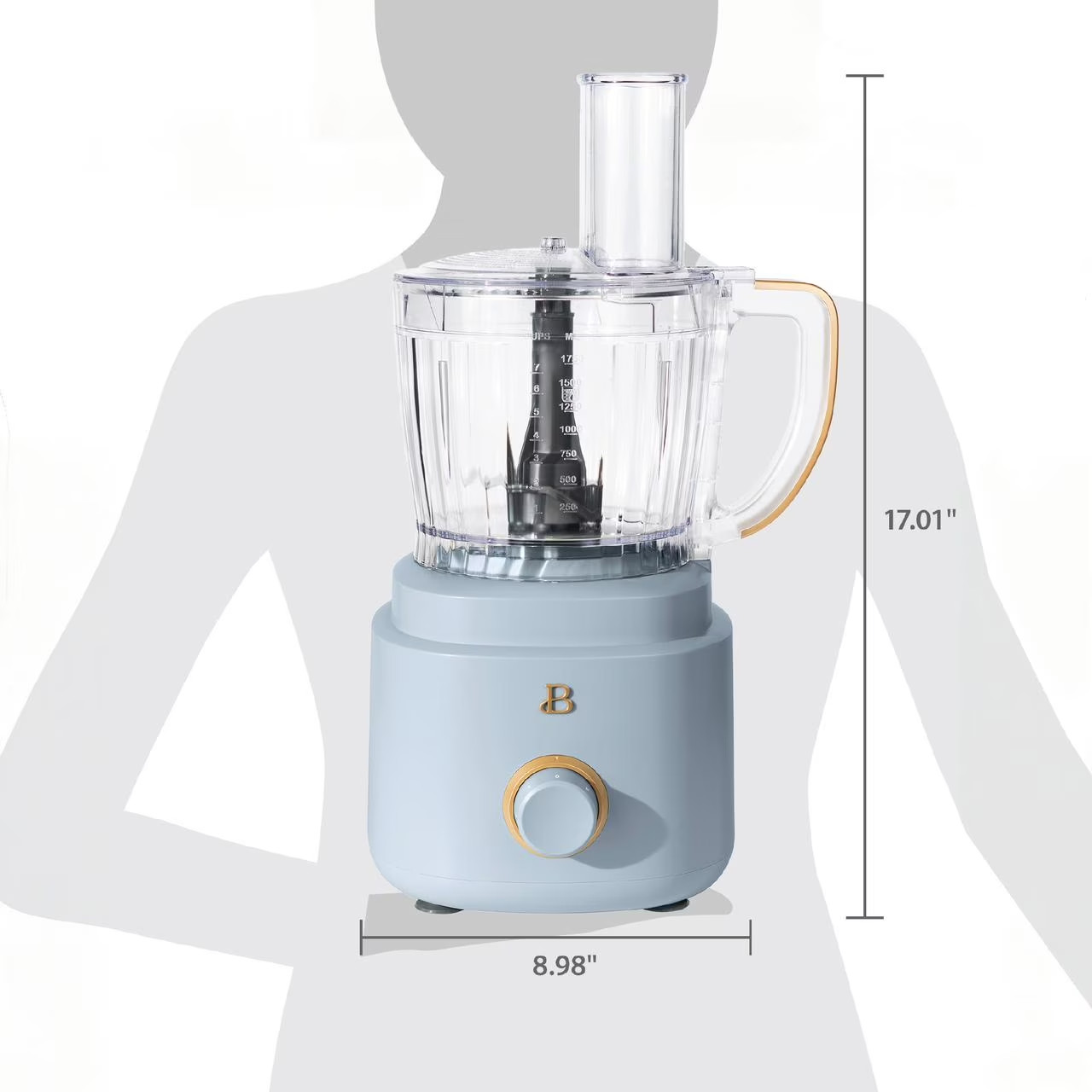 FREE SHIPPING! Beautiful 10-Cup Food Processor with Accessories, Cornflower Blue