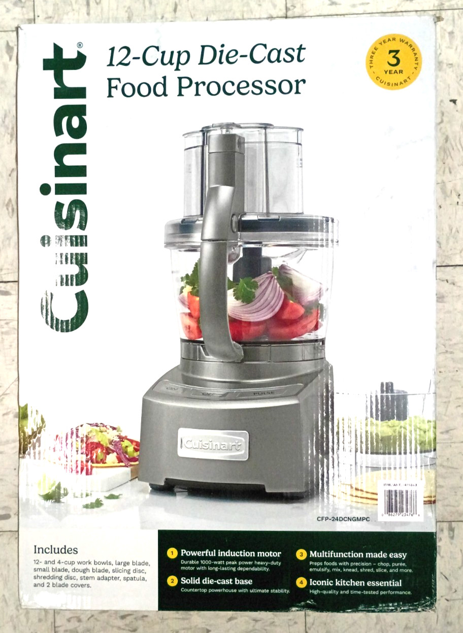 Cuisinart 12-Cup Die Cast Food Processor CFP-24DCNGMPC BPA Free 1000 Watt NEW