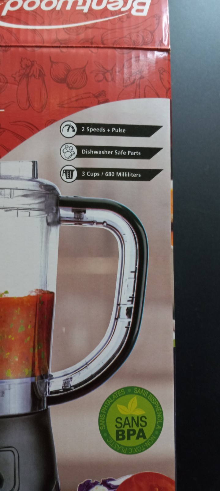 Brentwood Appl. FP-549BK 3-Cup Food Processor (Black)