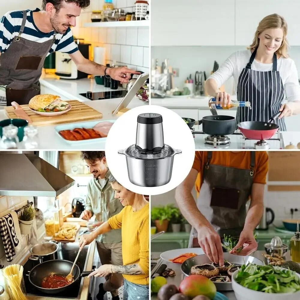 2L Electric Meat Grinder Food Processor Fruits Blender Veg Chopper Sausage Maker
