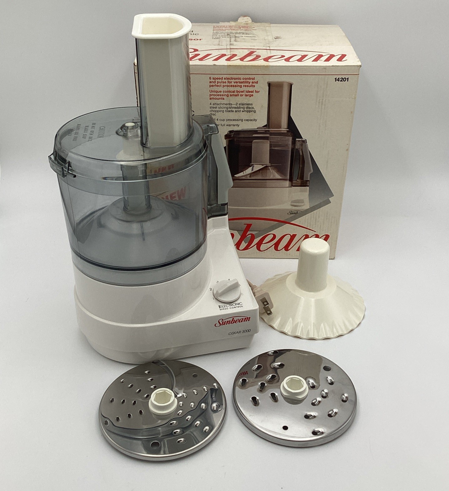 Sunbeam Oskar 3000 6 Speed Electronic Food Processor 14201 See Description