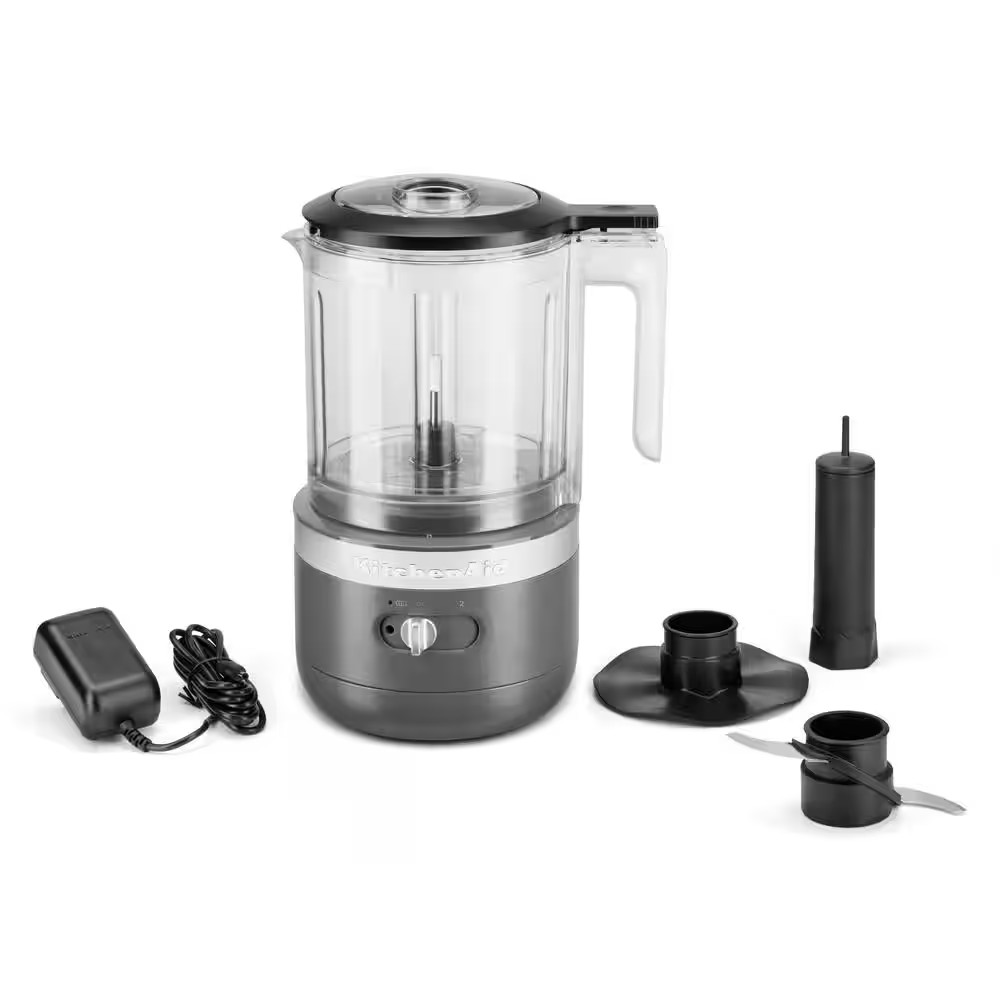 Cordless 5-Cup Charcoal Grey Food Chopper