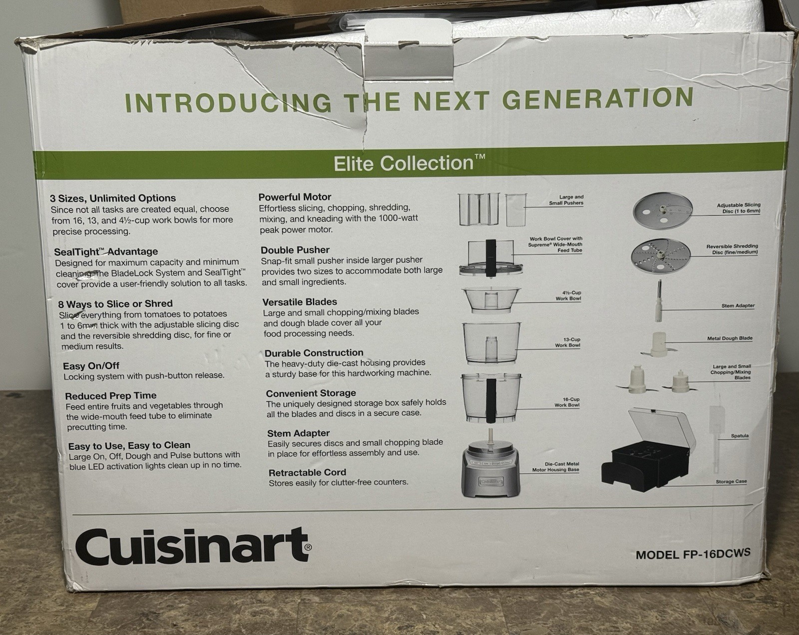 Cuisinart Elite Collection 16-Cup Food Processor FP-16DCWS – Open Box