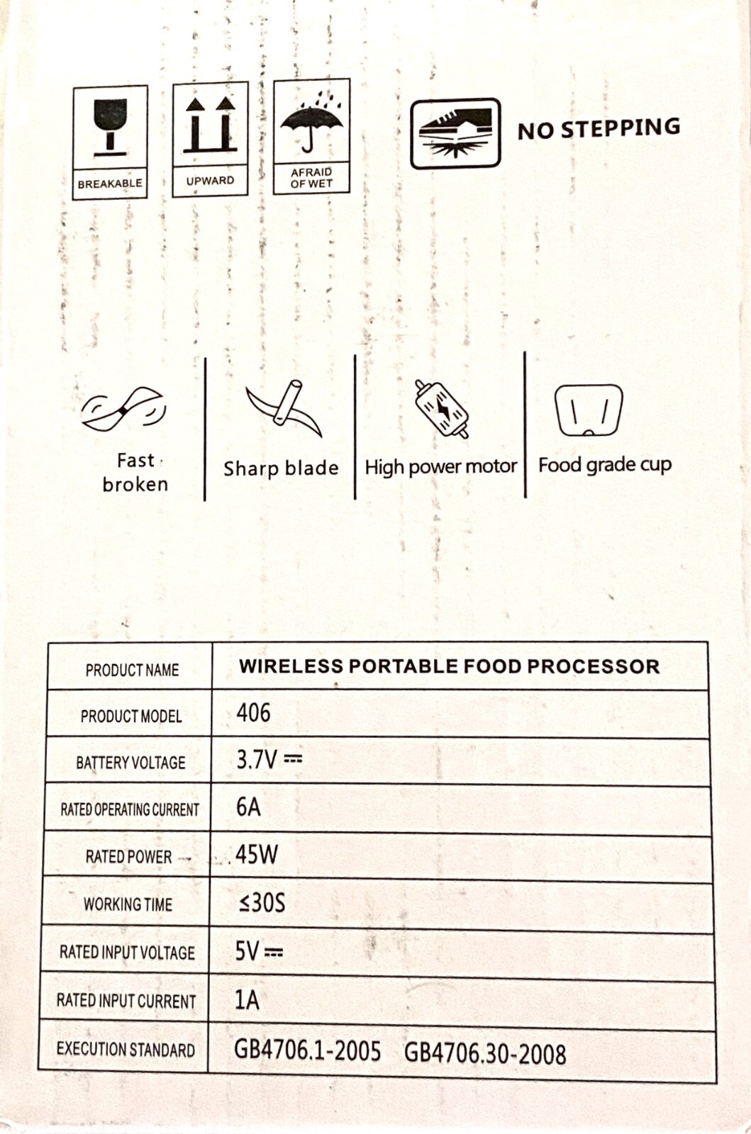 Namtheun Mini Prep Food Processor 250ML / 45 Watt Blue