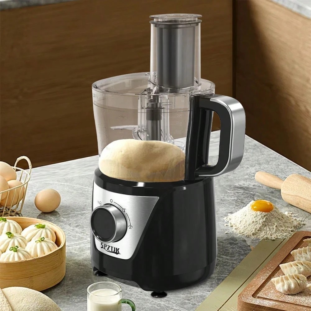 600W 12-Cup Food Processor Electric Chopper Blender Dough Mixer Slicer Black
