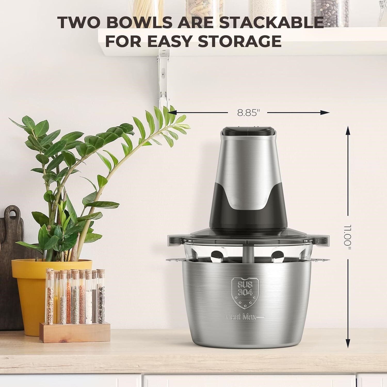 Procesador De Alimentos De 8 Tazas Acero Inoxidable Potente 450 W Nuevo 2024