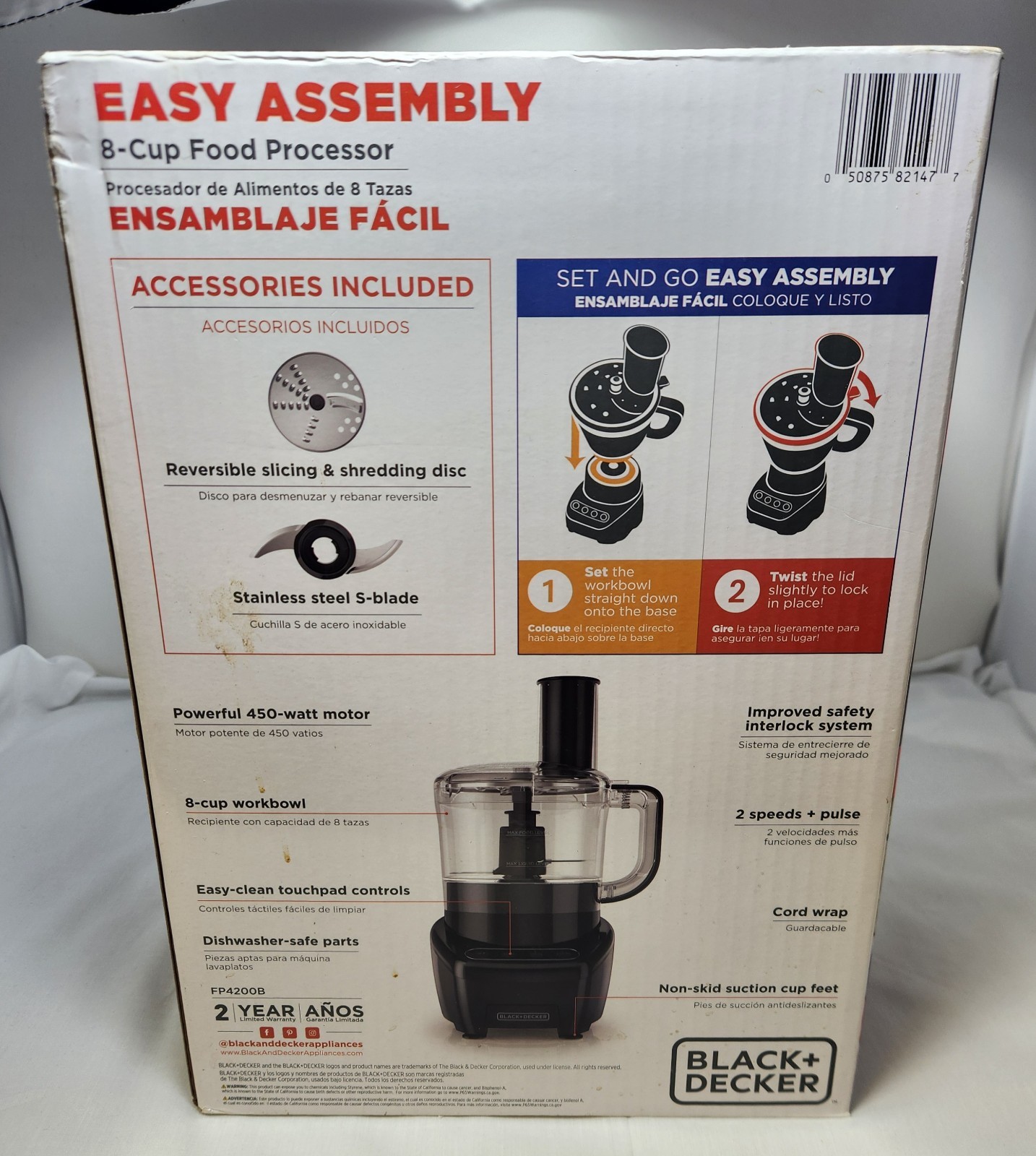 Black & Decker 8-Cup Food Processor (FP4200B) – New in Box