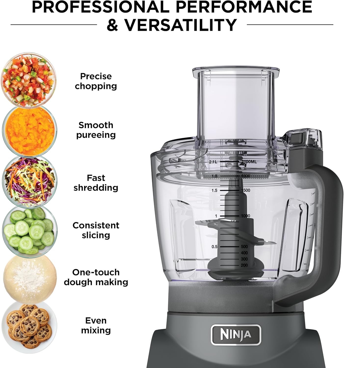 Ninja BN601 Kitchen Food Processor 9 Cup 1000W Silver