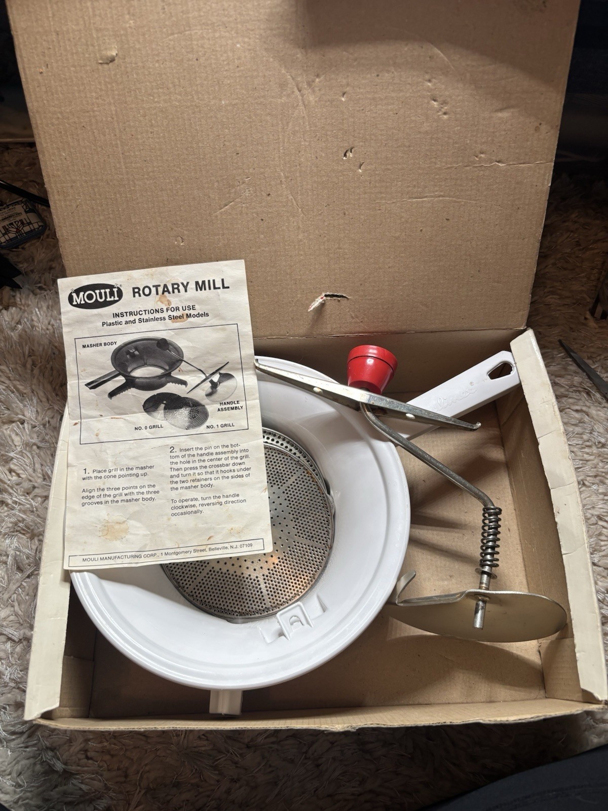 Moulin Food Processor Moulinex No 2 Vegetable 2 Metal Mills 448 Rotary Mill VGC