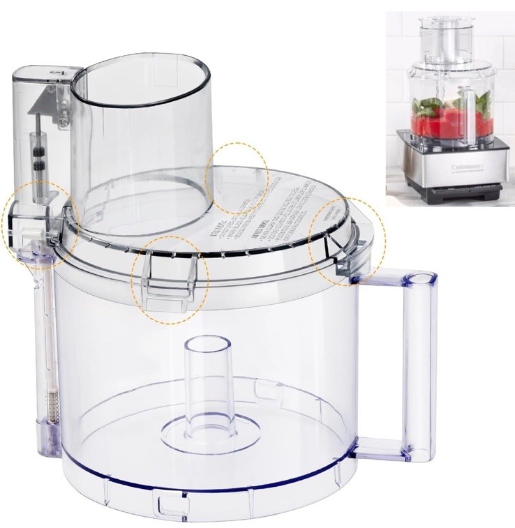 Food Processor Parts Replacement Bowl and Cover Set Fits DFP-14 DLC-2014