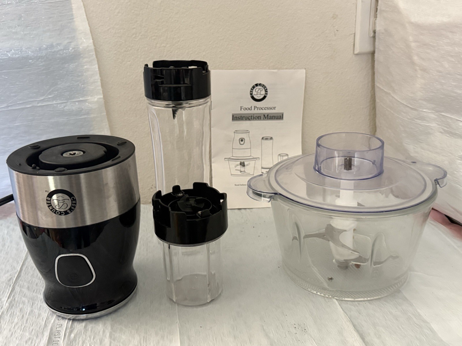 Chef’s Counter Black 3 Cup Set Food Processor Blender Set