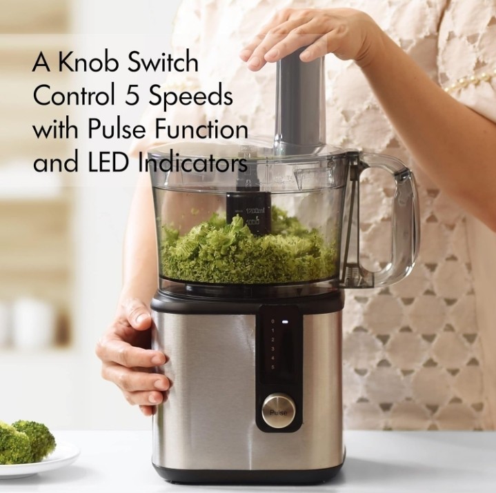 MAGICCOS FP415 8-Cup 750W Food Processor Vegetable Chopper Citrus Juicer 5 Speed