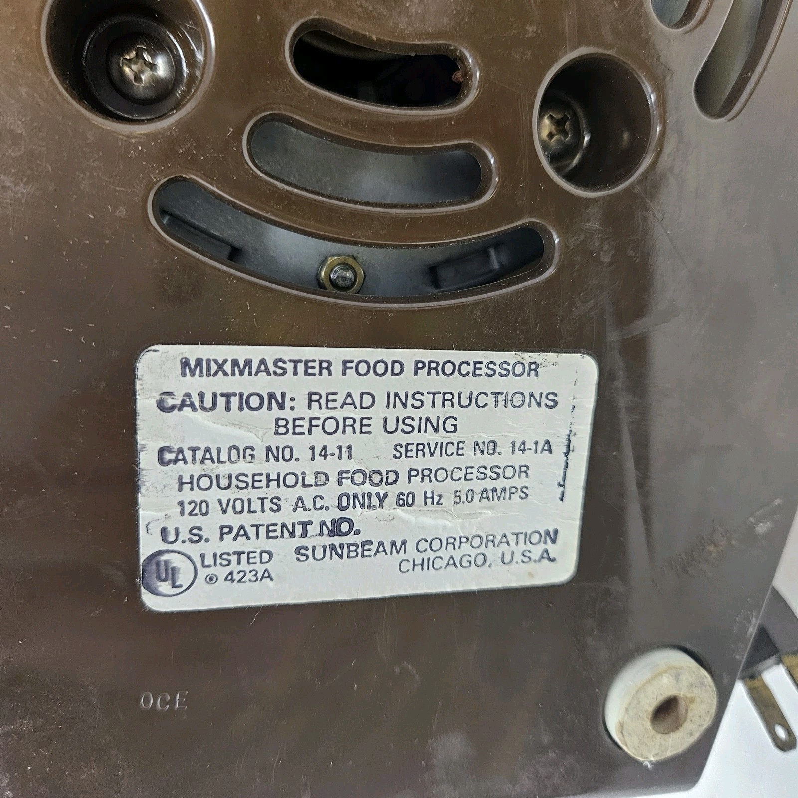 Sunbeam Le Chef Mixmaster Food Processor 14-11 – Base Only – Tested